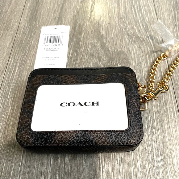 🛍️sold elsewhere COACH Zip Card Case in Signature canvas!🛍️ Authentic💜 - Picture 2 of 11